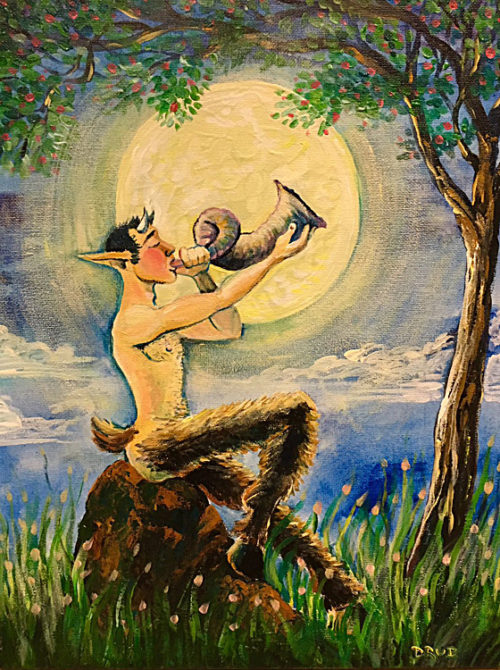 Spring Song - 12" x 14" acrylic painting - Drub's Erotic Art Portfolio